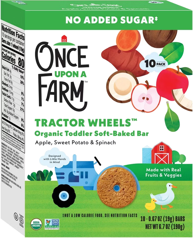 Once Upon a Farm Tractor Wheels Apple, Sweet Potato & Spinach